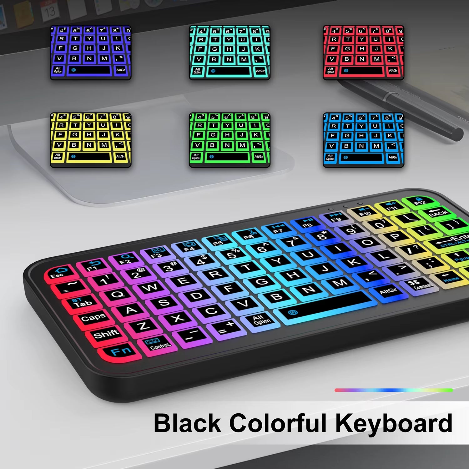 Bluetooth 5.2 Keyboard UltraThin Keyboard Wireless Keyboard Silicone Mute Keyboard Mini Keyboard for Windows Android IOS