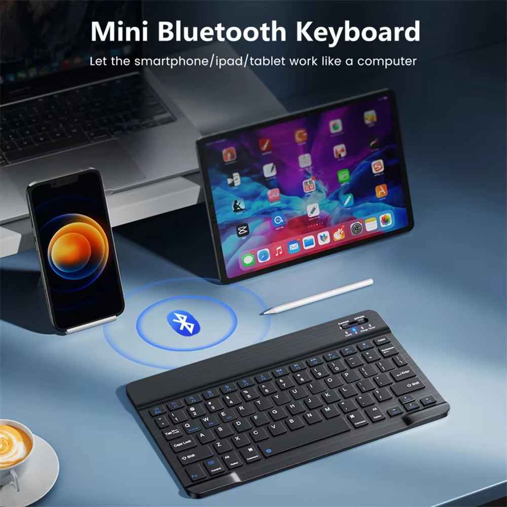 Bluetooth 5.0 Keyboard Mini Keyboard Wireless Keyboard RGB Backlit Keyboard Rechargeable Keyboard for IOS Android Windows Ipad