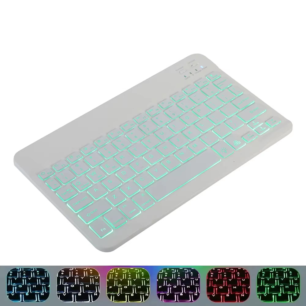 Bluetooth 5.0 Keyboard Mini Keyboard Wireless Keyboard RGB Backlit Keyboard Rechargeable Keyboard for IOS Android Windows Ipad