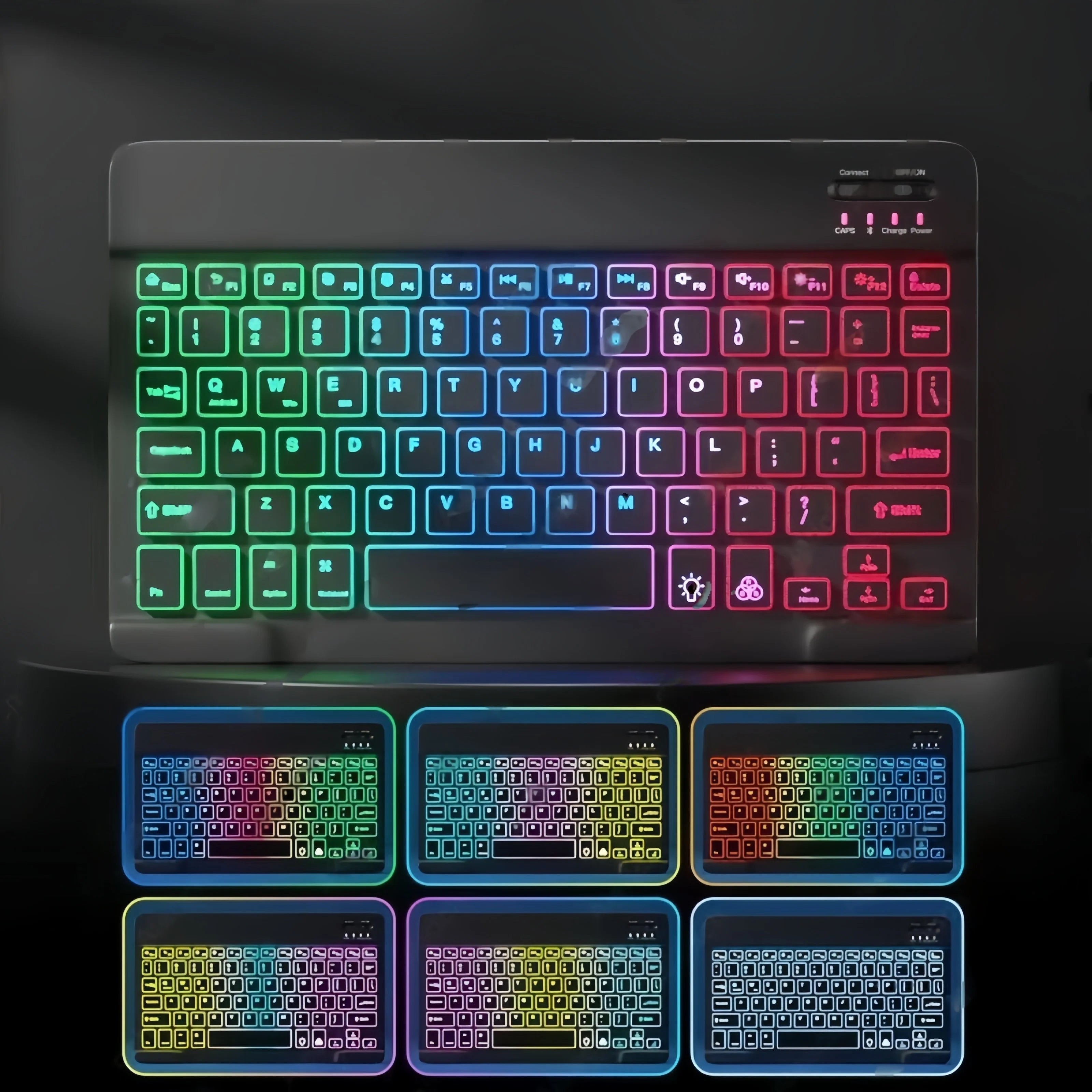 Bluetooth 5.0 Keyboard Mini Keyboard Wireless Keyboard RGB Backlit Keyboard Rechargeable Keyboard for IOS Android Windows Ipad