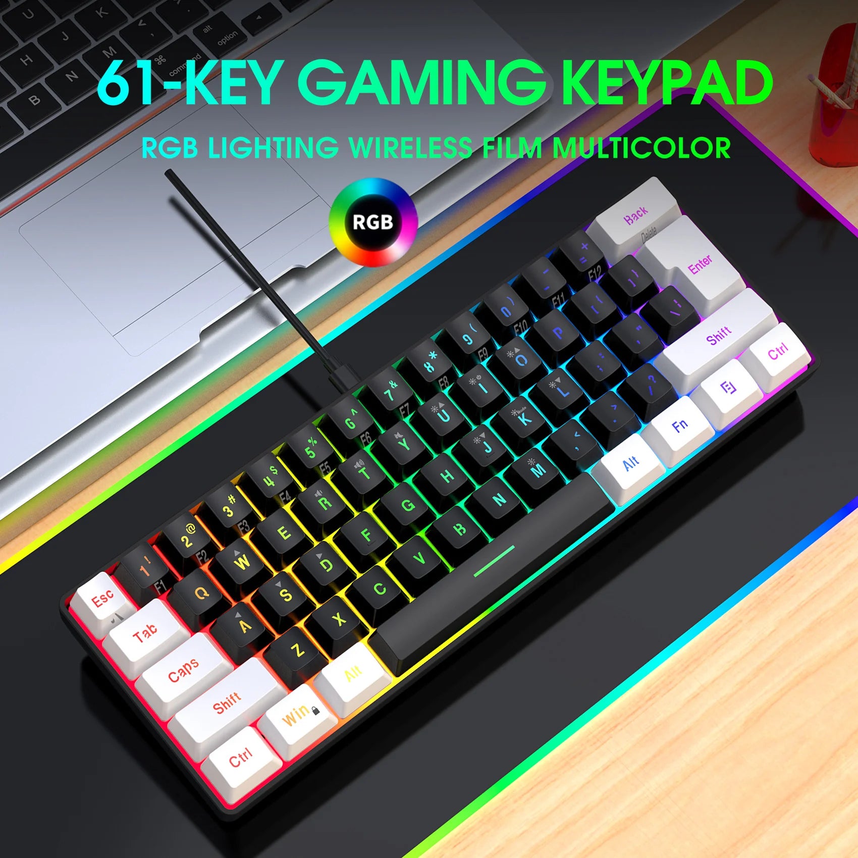 Basic Wired 61-Key Membrane Keyboard