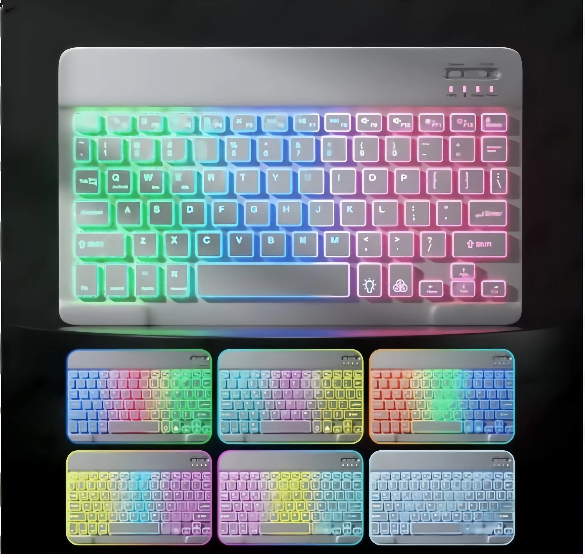 Bluetooth 5.0 Keyboard Mini Keyboard Wireless Keyboard RGB Backlit Keyboard Rechargeable Keyboard for IOS Android Windows Ipad