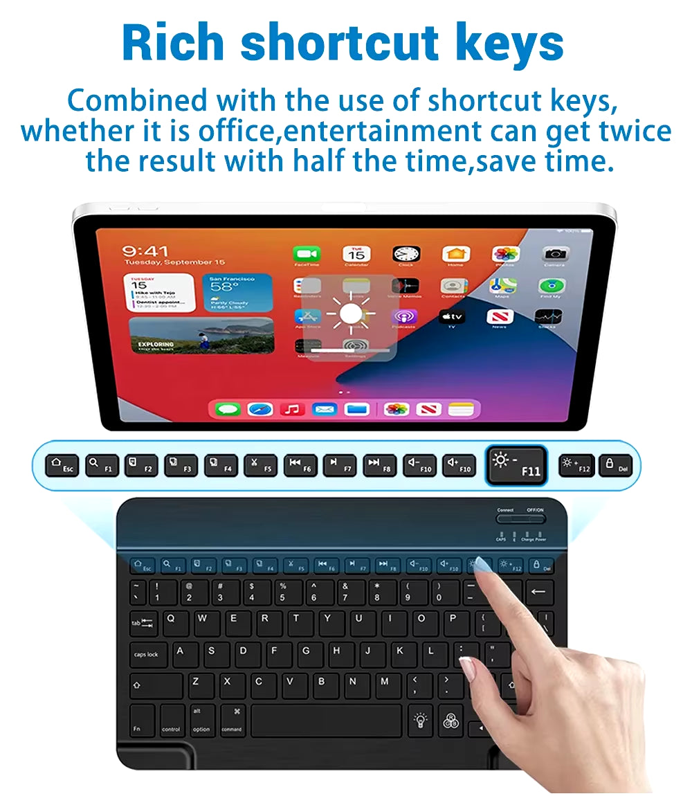 Bluetooth 5.0 Keyboard Mini Keyboard Wireless Keyboard RGB Backlit Keyboard Rechargeable Keyboard for IOS Android Windows Ipad